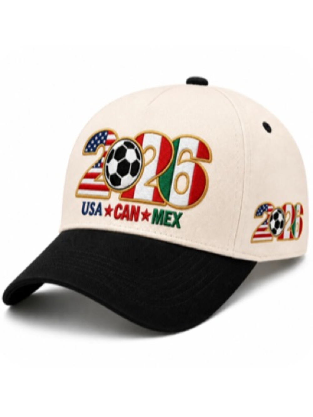 2026 Soccer Cap in Cream Adjustable strap